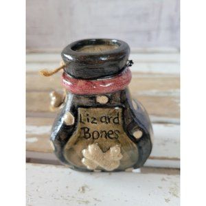 Lizard bones jar Halloween prop pottery bottle jar steampunk